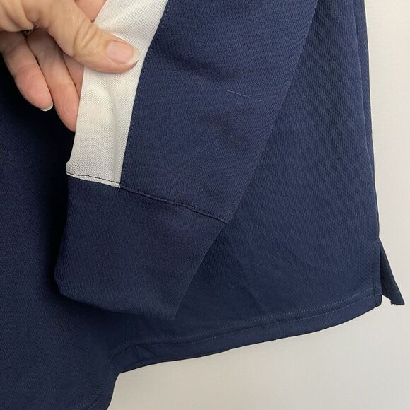 TuffRider Ventilated Technical Long Sleeve Equestrian Sport Shirt Size L Navy - Picture 7 of 10